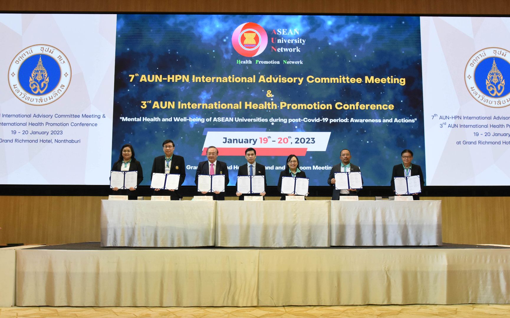 The MOU Signing Ceremonies from the 3rd AUN International Health Promotion Conference